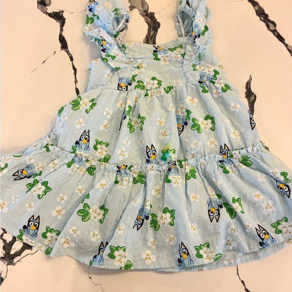 Blue Floral Kids Dress 3T 100% Cotton